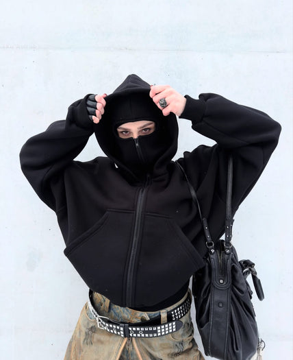 470 GSM BALACLAVA HOODIE LIMITED BLACK